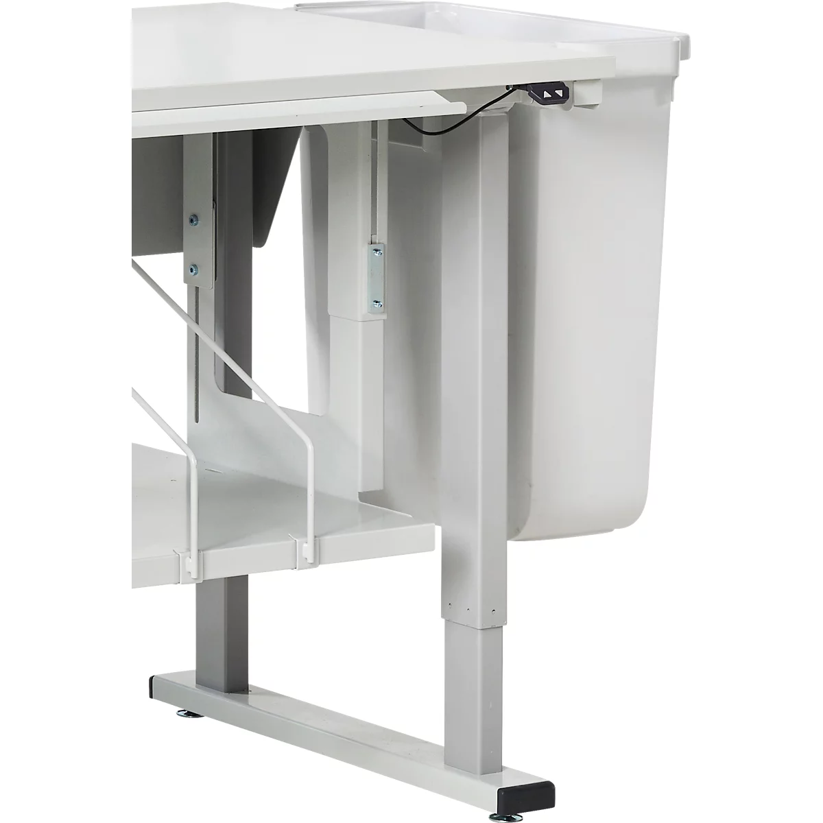 Afvalbak voor Treston QuatreX, inhoud 60 liter, B 280 x D 530 x H 585 mm, polypropeen, lichtgrijs RAL 7035