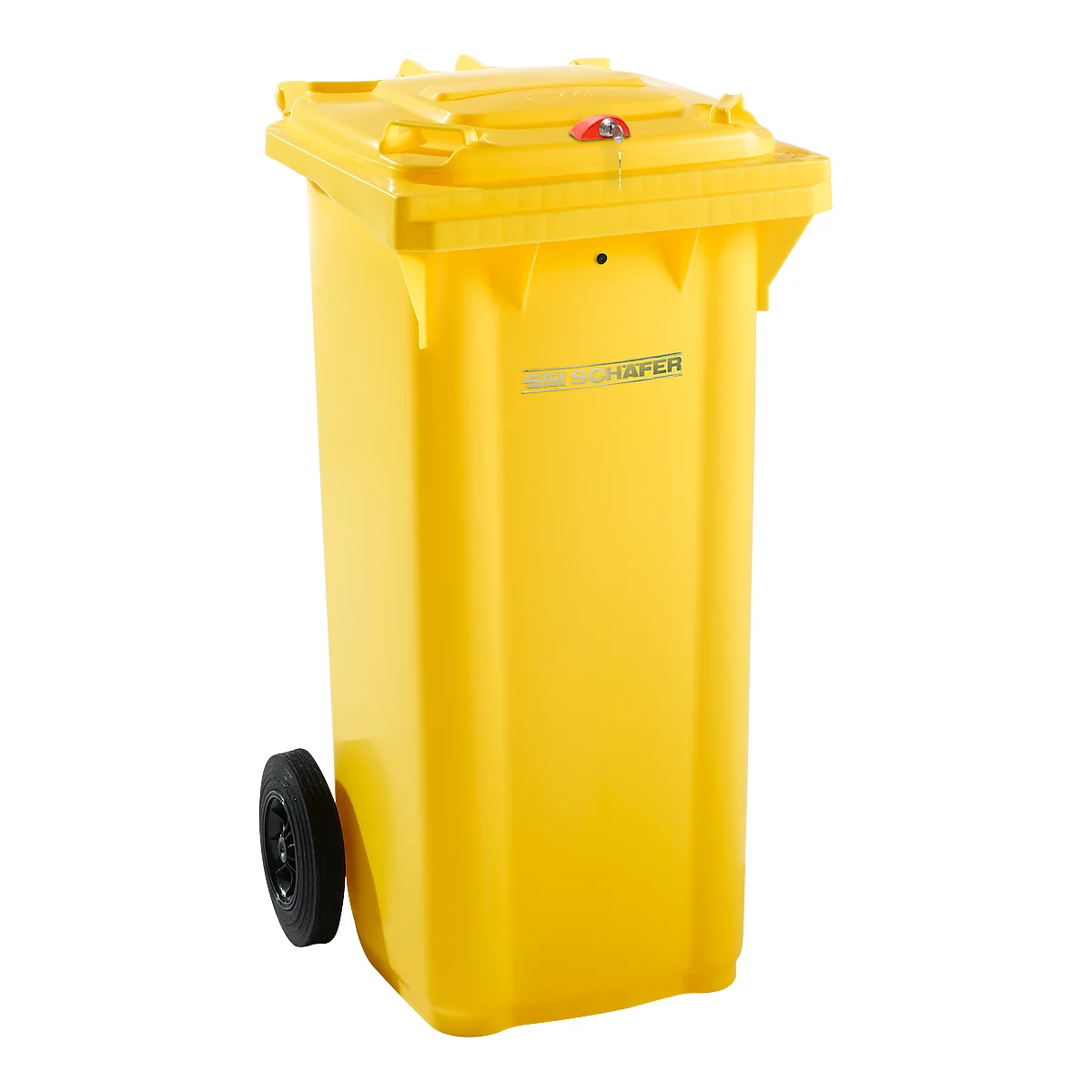 Afvalcontainer GMT, 120 liter, met cilinderslot, geel