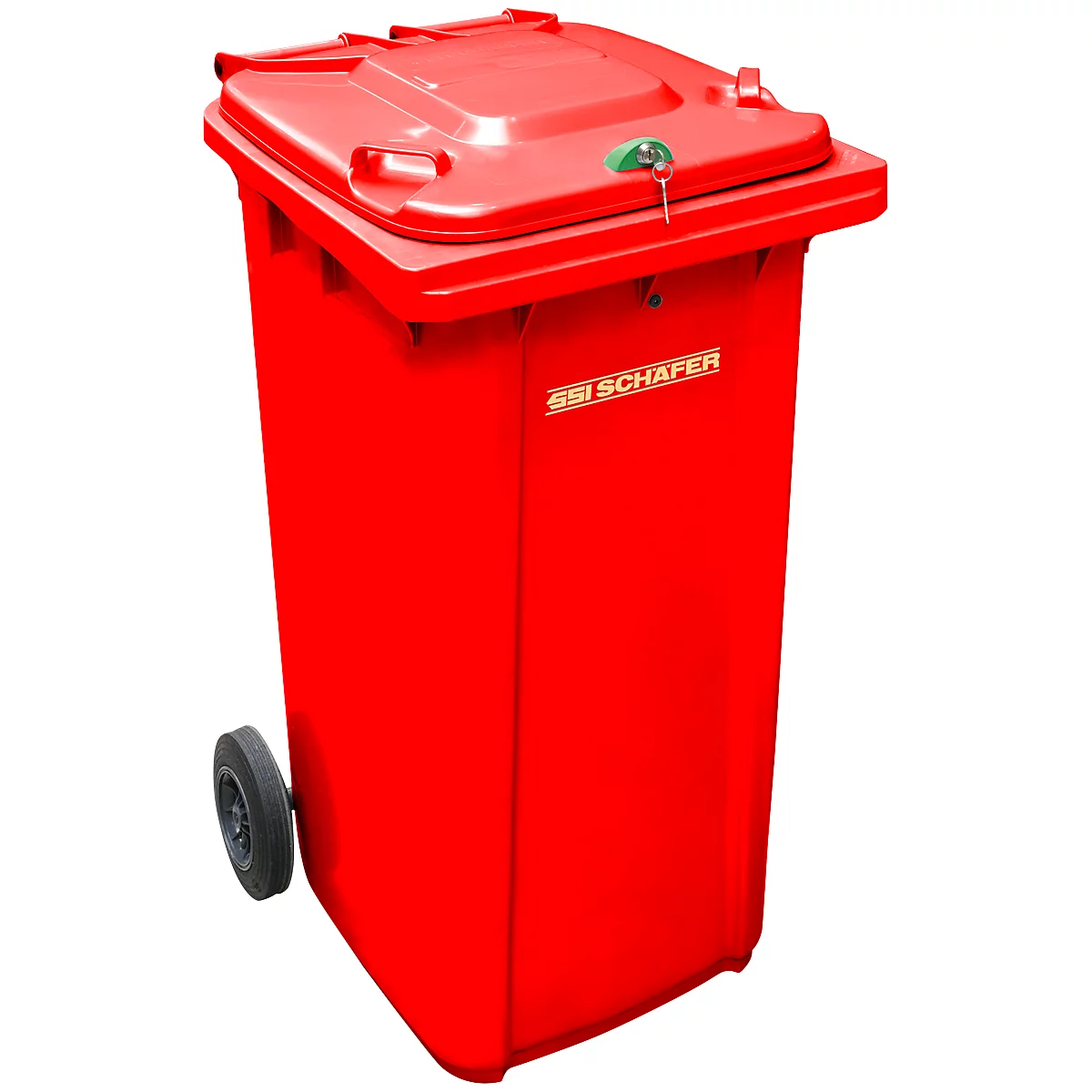 Afvalcontainer GMT, 240 liter, met cilinderslot, antraciet
