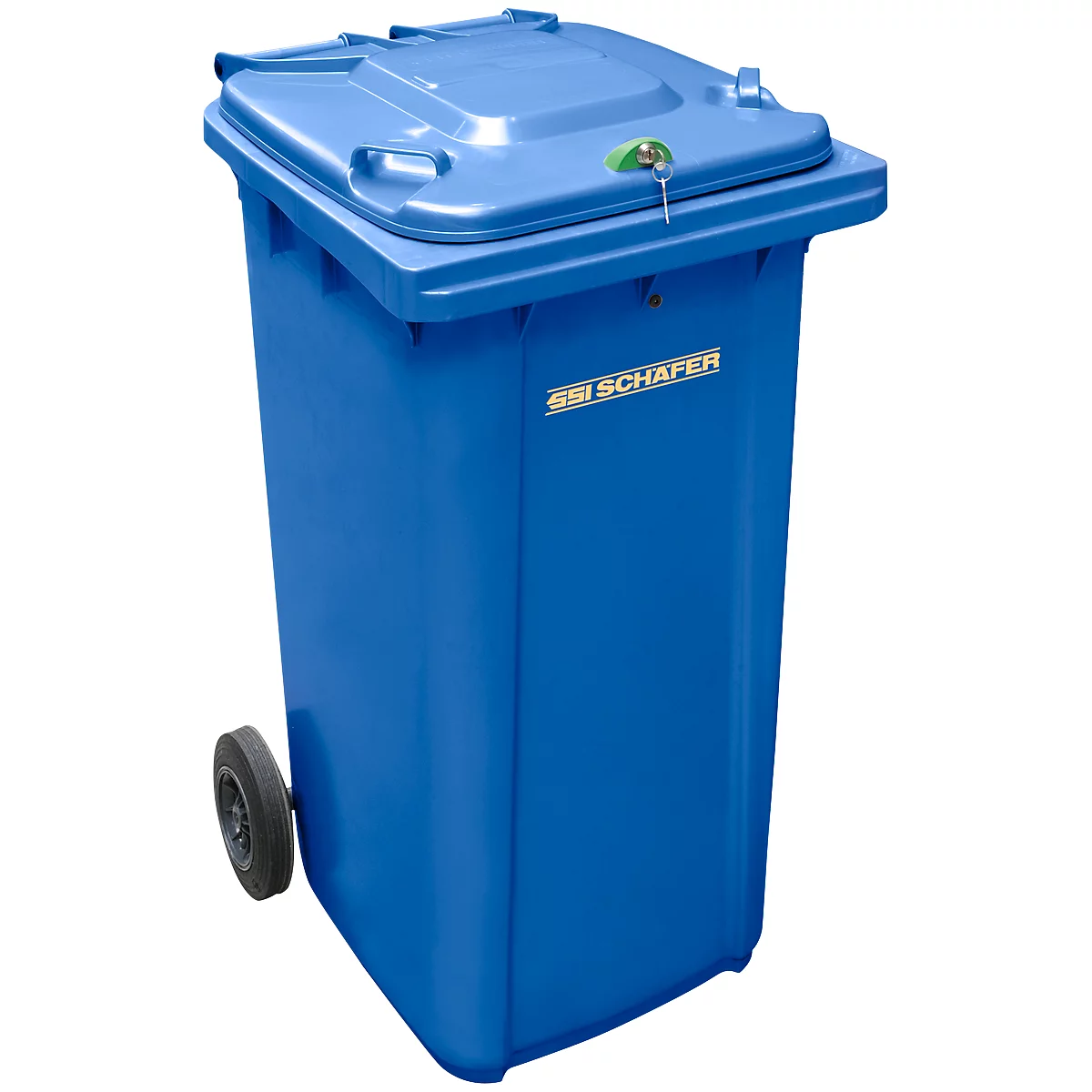 Afvalcontainer GMT, 240 liter, met cilinderslot, blauw
