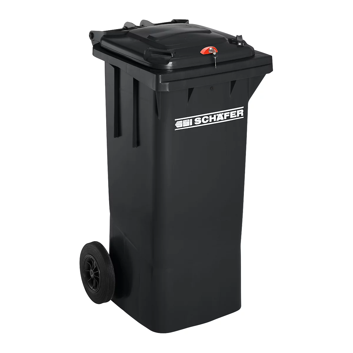 Afvalcontainer GMT, 80 liter, met cilinderslot, antraciet