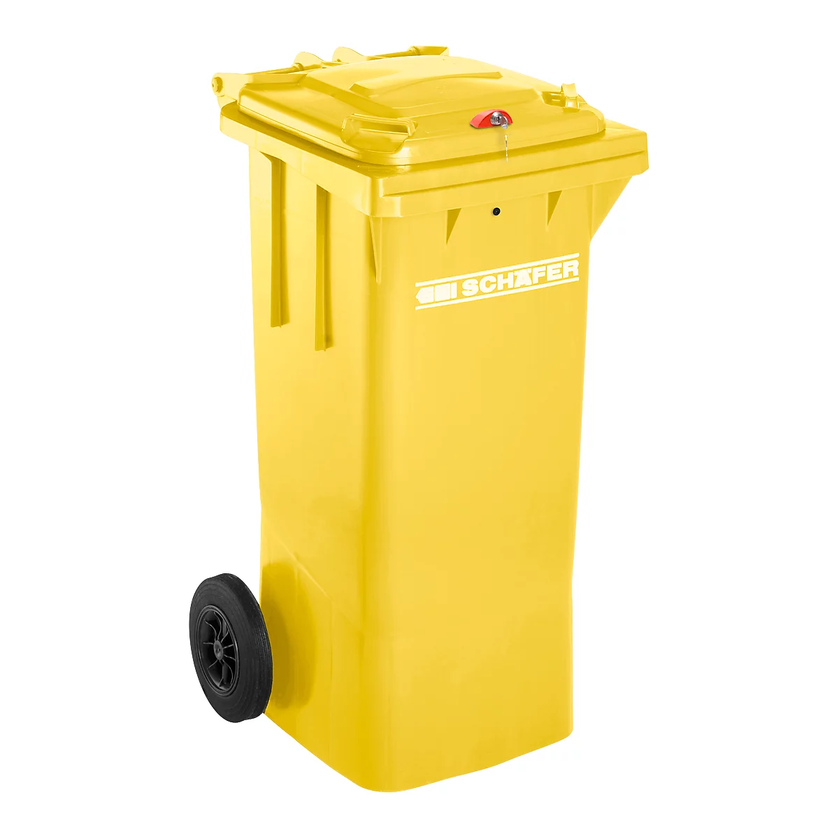 Afvalcontainer GMT, 80 liter, met cilinderslot, geel