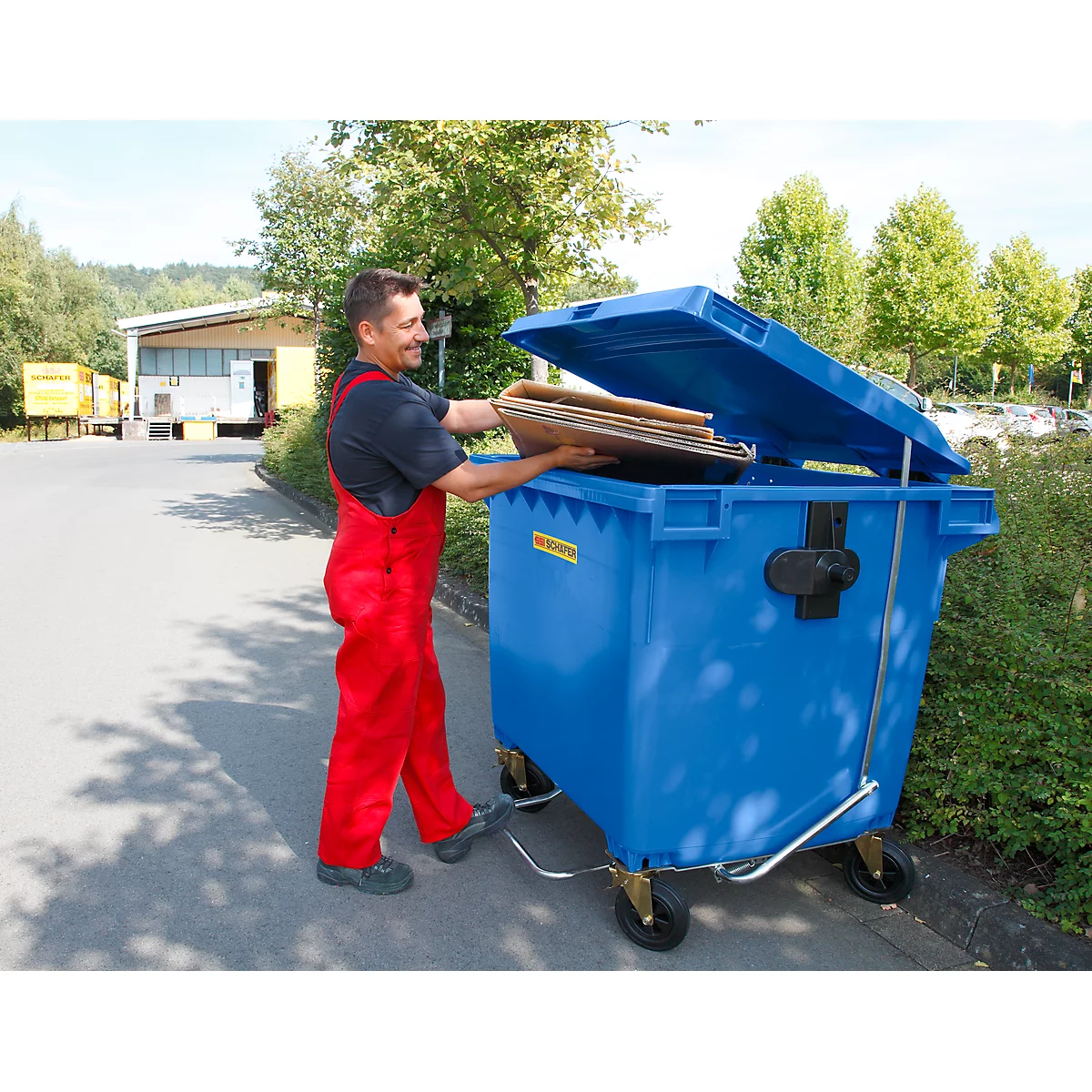 Afvalcontainer MGB 1100 FDP, kunststof, 1100 l, blauw
