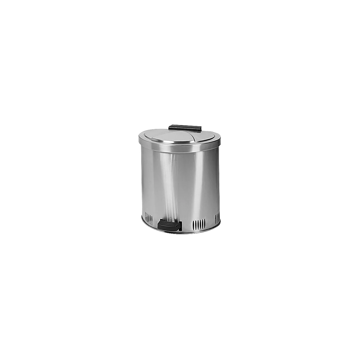 Afvalcontainer, rvs, automatisch sluitend deksel en voetpedaal, 35 l volume
