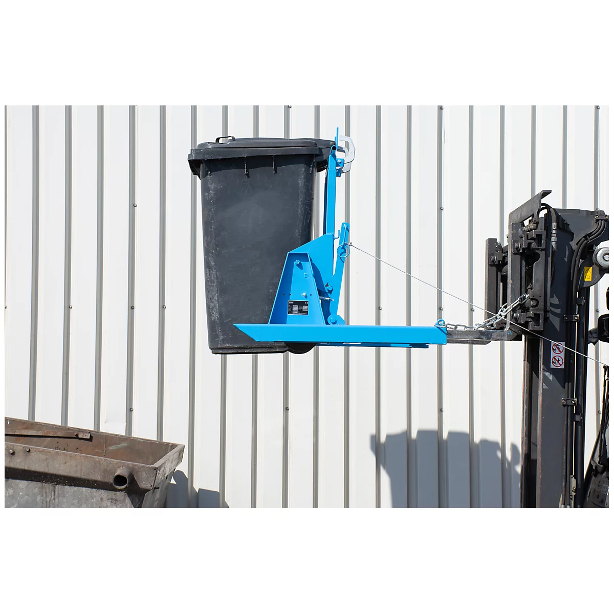 Afvalcontainerkieper MK 120, blauw gelakt