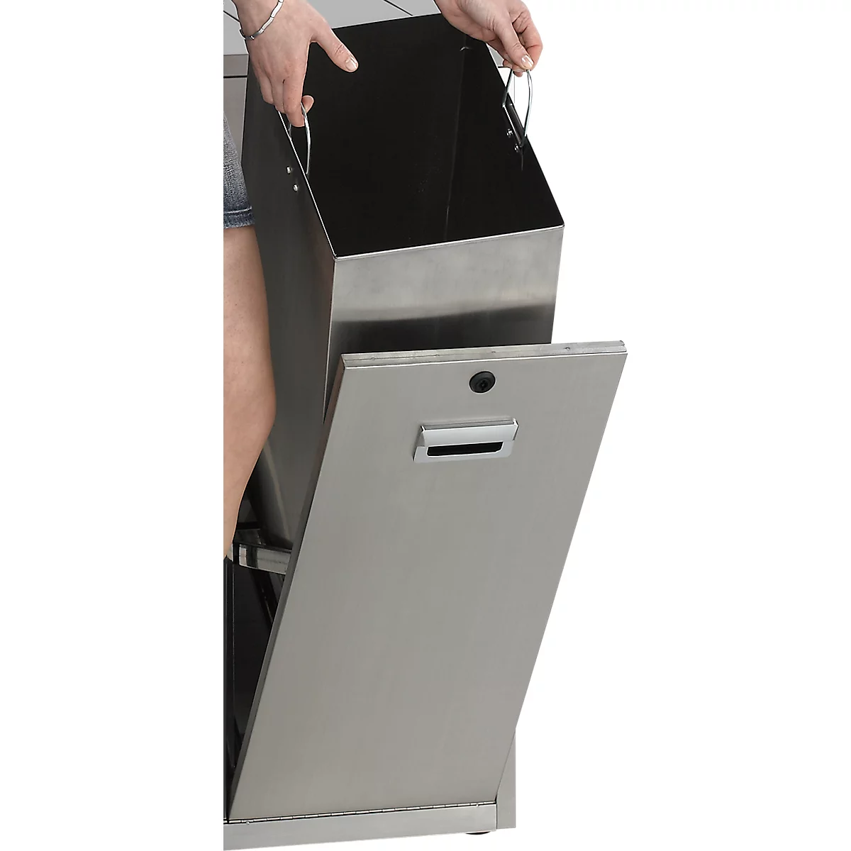 Afvalsorteersysteem VAR 3 x 48 liter, rvs