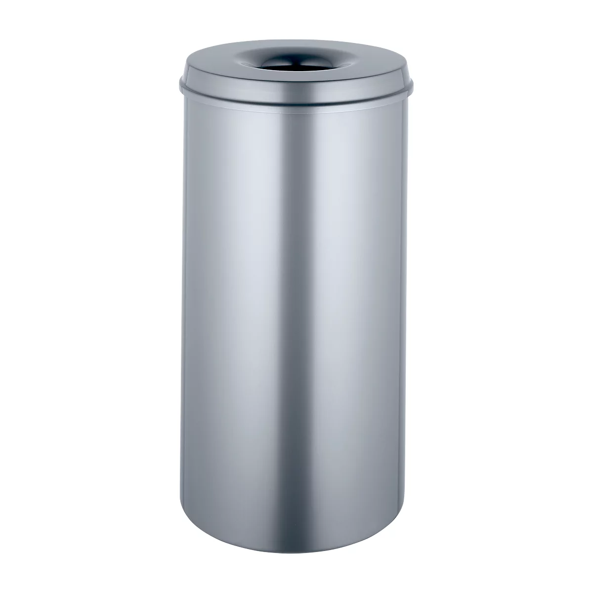 Afvalverzamelaar 50 l, zelfblussend, romp zilver/deksel zilver