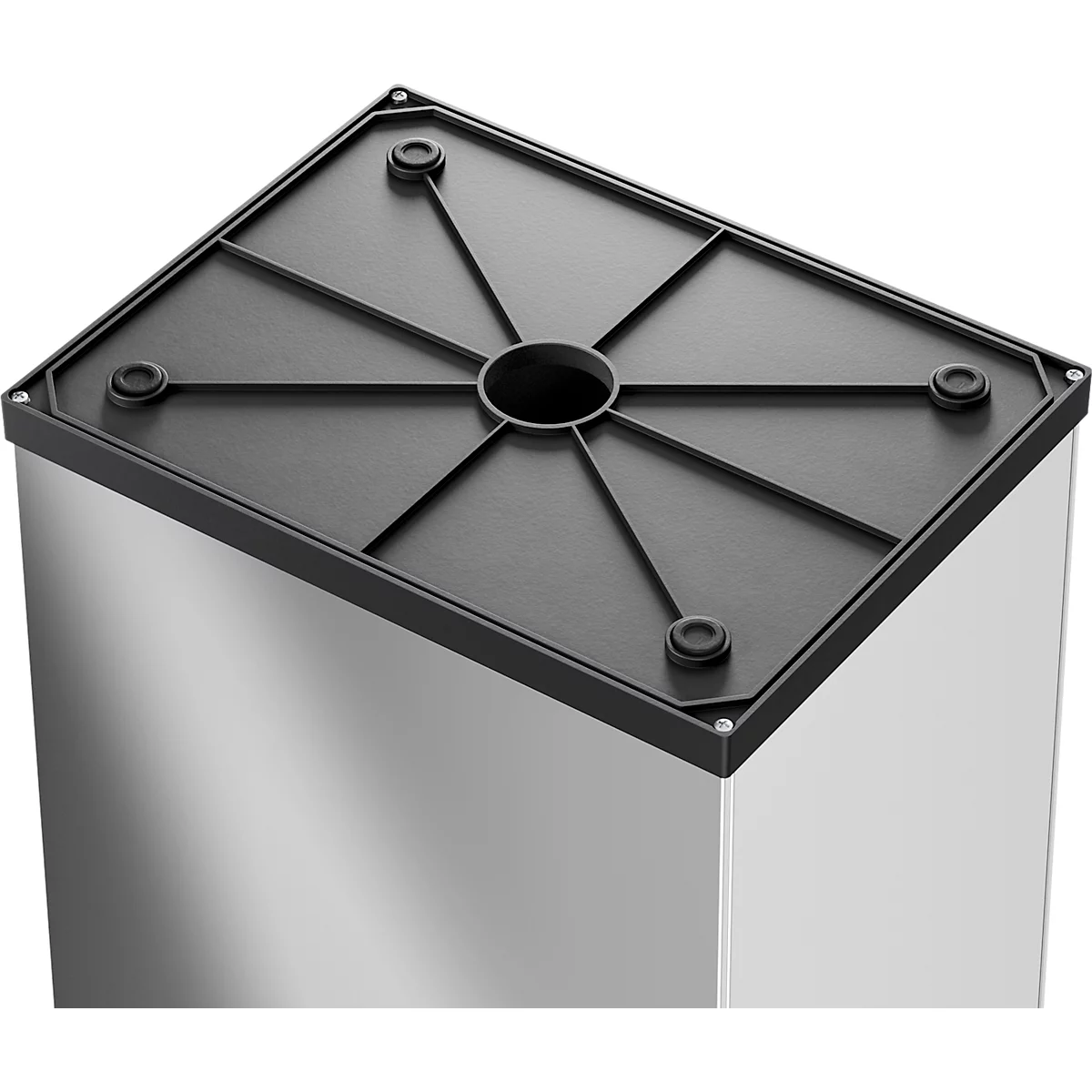 Afvalverzamelaar Hailo Big-Box Swing L, 35 l, rechthoekig, swingdeksel, rvs