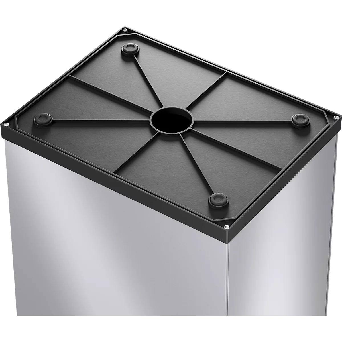 Afvalverzamelaar Hailo Big-Box Swing XL, 52 l, rechthoekig, swingdeksel, plaatstaal, zilver