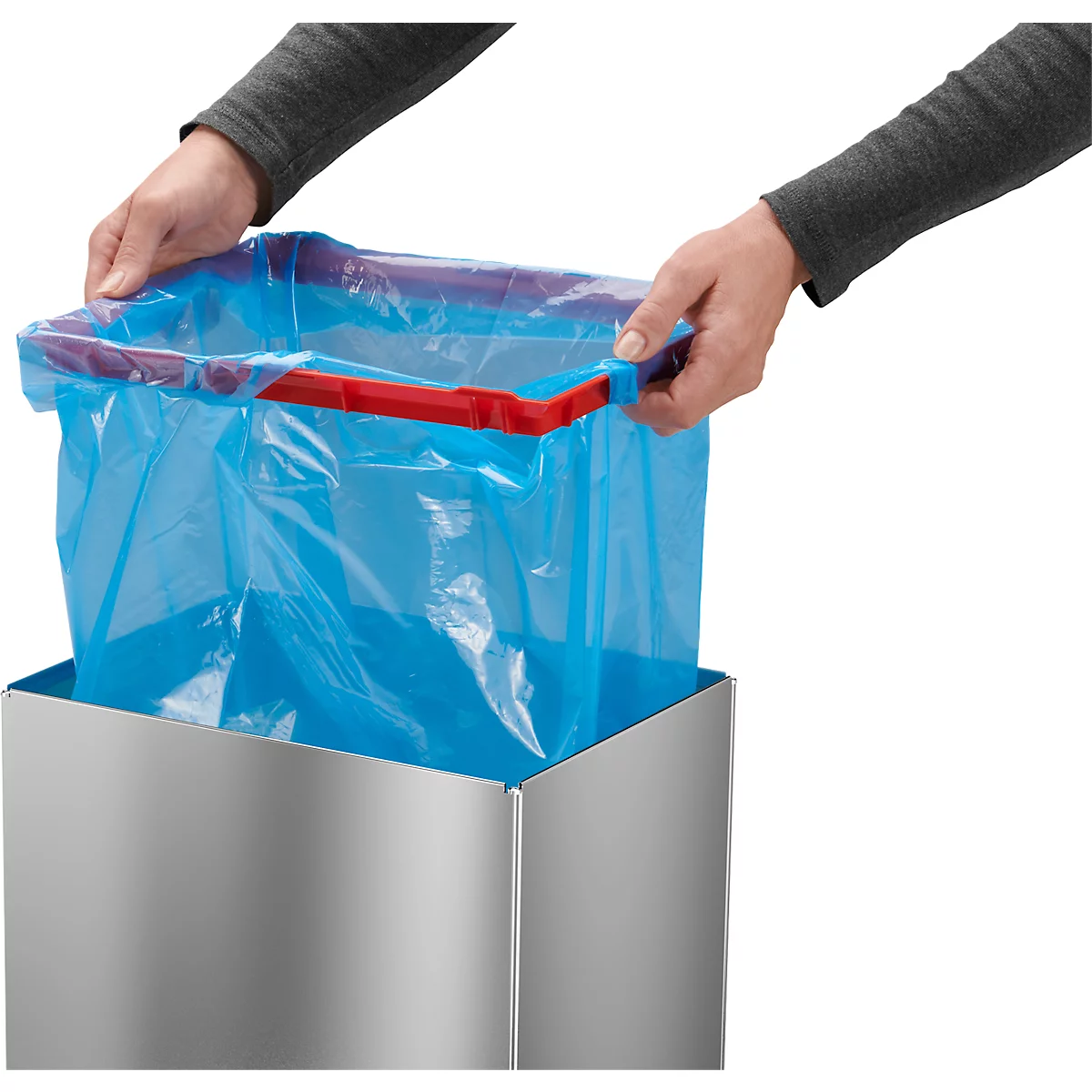Afvalverzamelaar Hailo Big-Box Swing XL, 52 l, rechthoekig, swingdeksel, rvs