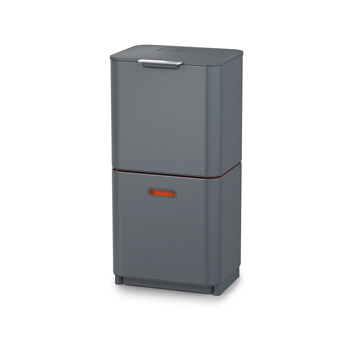 Afvalverzamelaar Intelligent Waste Totem, rechthoekig, open vak + schuiflade, 60 l, met deksel, rvs, grafiet