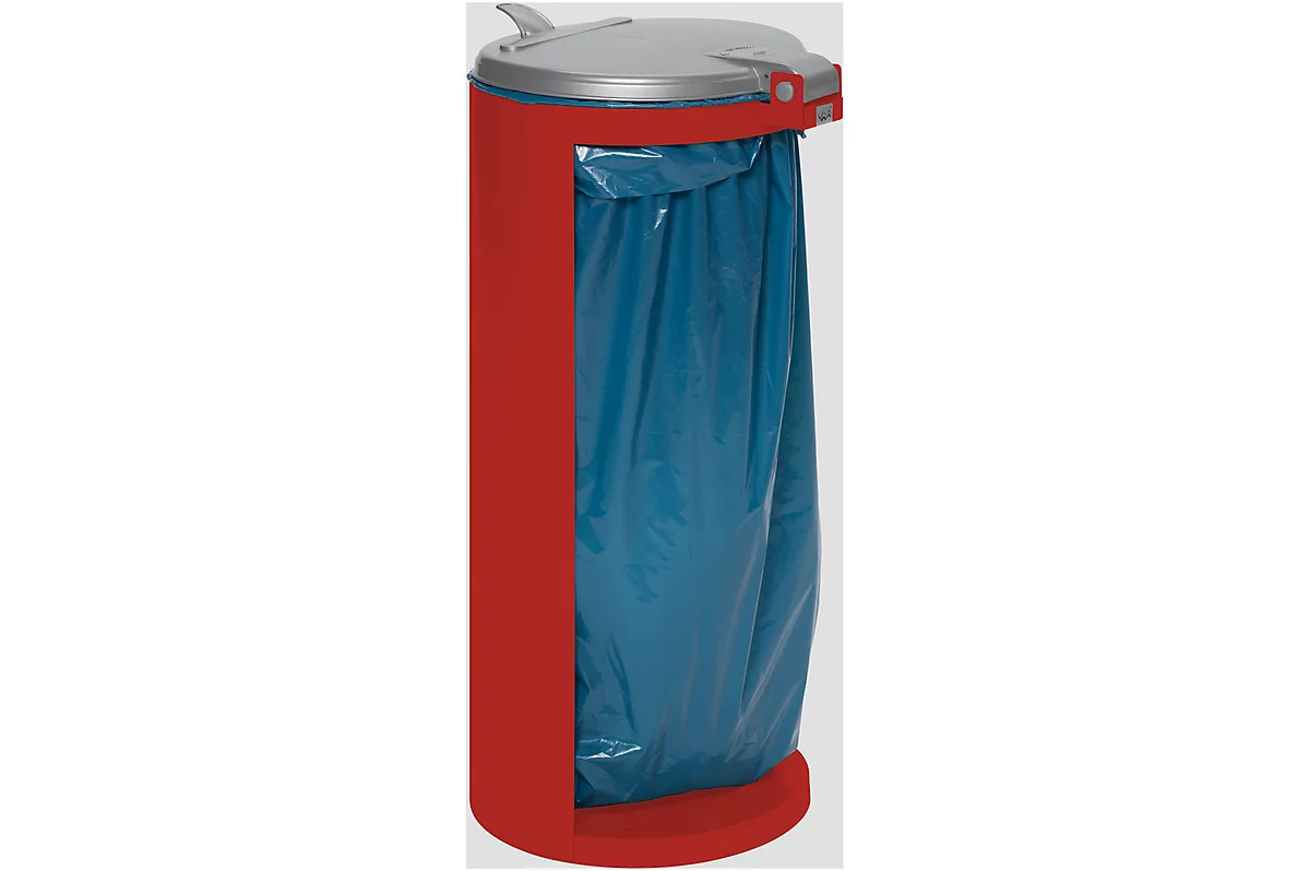 Afvalverzamelaar met opening achterzijde, rood, gewicht 8,75 kg