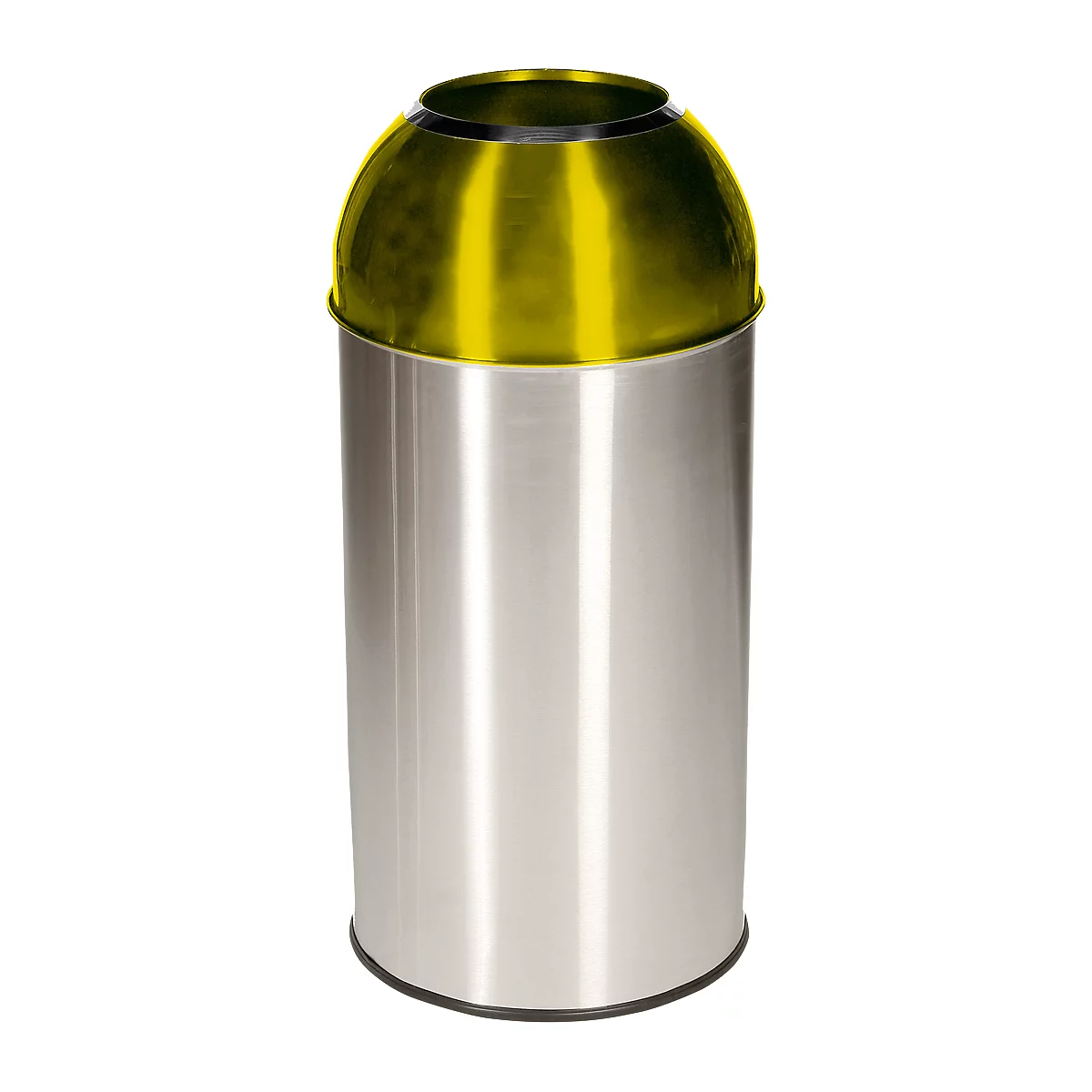 Afvalverzamelaar Orgavente rvs, volume 40 l, rond, Ø 380 x H 740 mm, voor binnen, geel