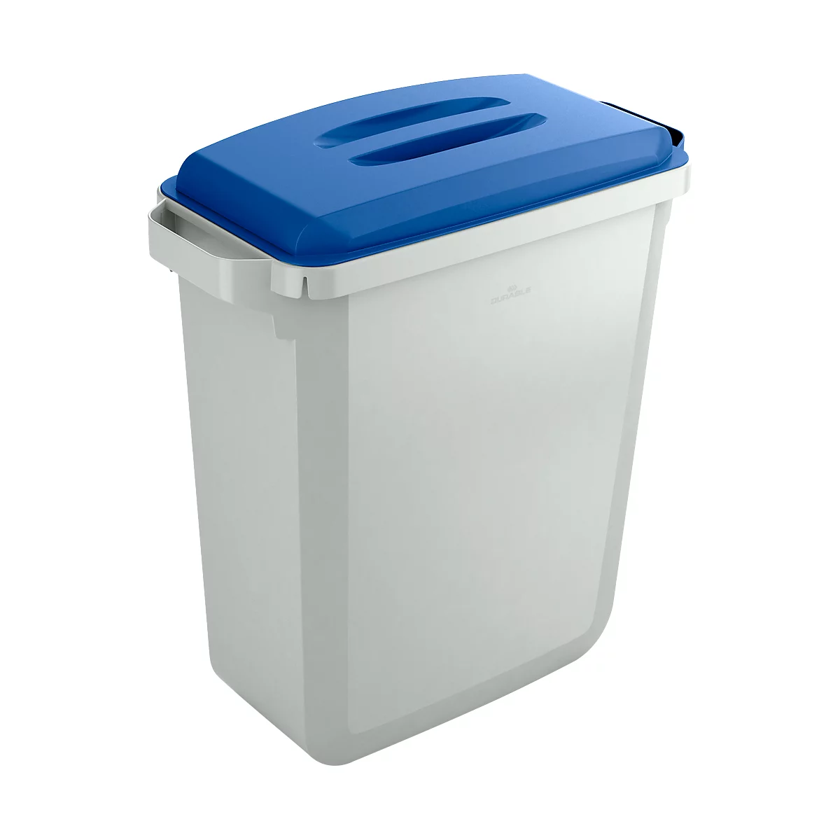 Afvalverzamelbak voor recycleerbaar afval Durabin® 60 L - grijs met deksel blauw