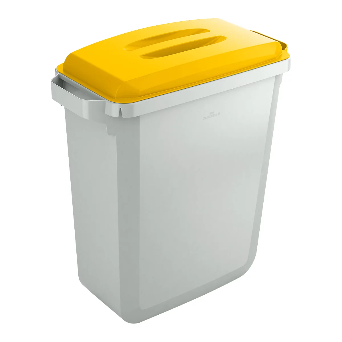 Afvalverzamelbak voor recycleerbaar afval Durabin® 60 L - grijs met deksel geel