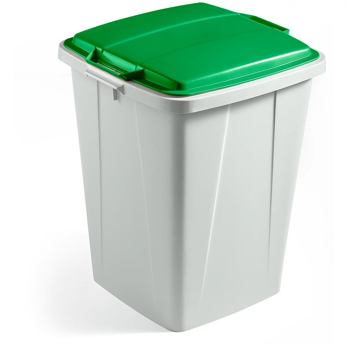 Afvalverzamelbak voor recycleerbaar afval Durabin® 90 L - grijs met deksel groen