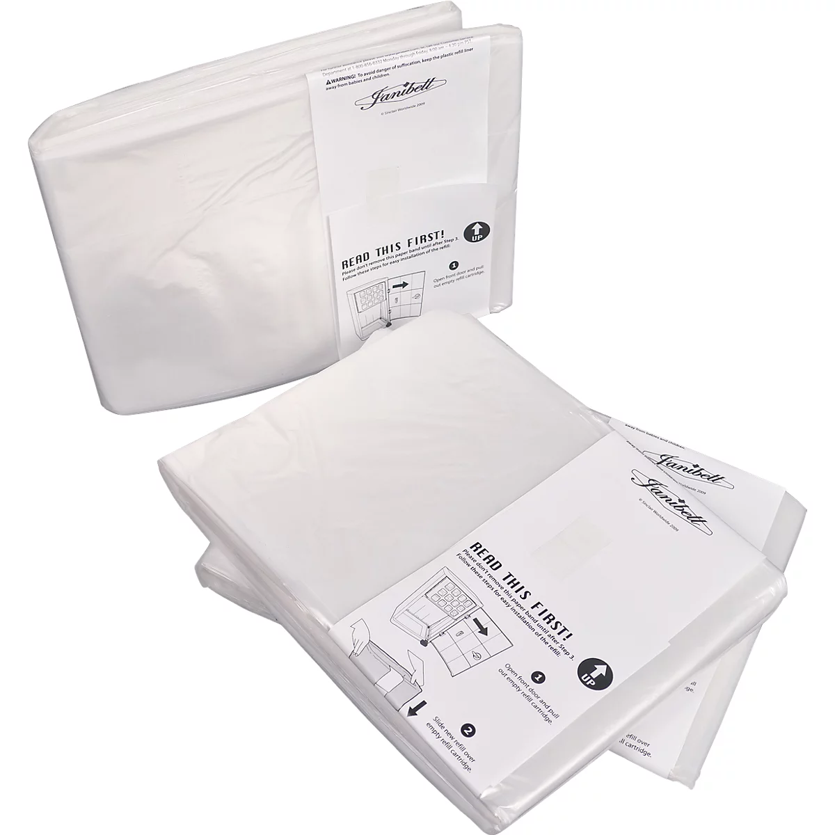 Afvalzakken voor Janibell Luieremmer luieremmer, 10 x 30 l, 100% biologisch afbreekbaar, HDPE, wit