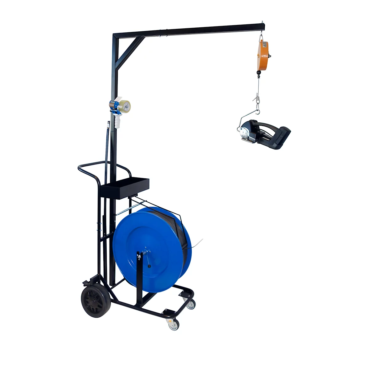 Afwikkelaar BW-XL, voor kunststofbanden van PET &amp; PP met kern Ø 406 mm, B 800 x D 650 x H 2210 mm, staal