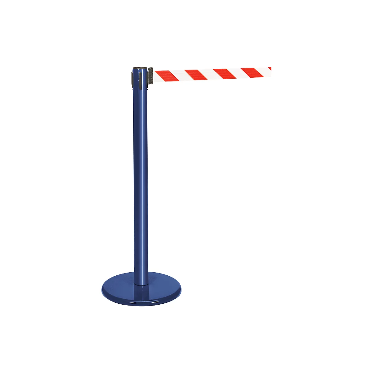 Afzetpaal met trekband blauw, trekband rood/wit