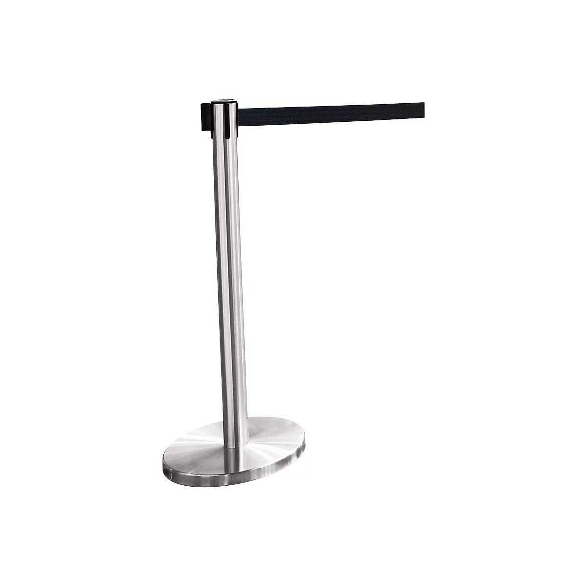 Afzetpaal met trekband chroom, trekband zwart