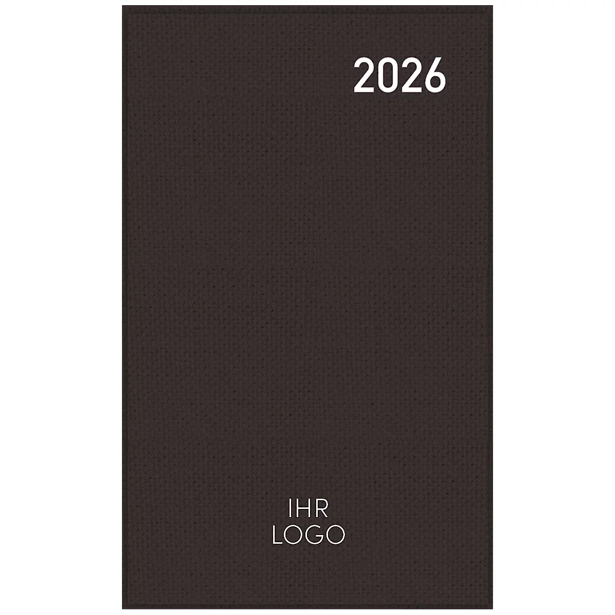 Agenda de poche Korsch Pluto Edition Nature 2026, A6, 32 pages, aperçu mensuel, calendrier pour D/GB/F/I, carnet d'adresses interchangeable, carton, noir