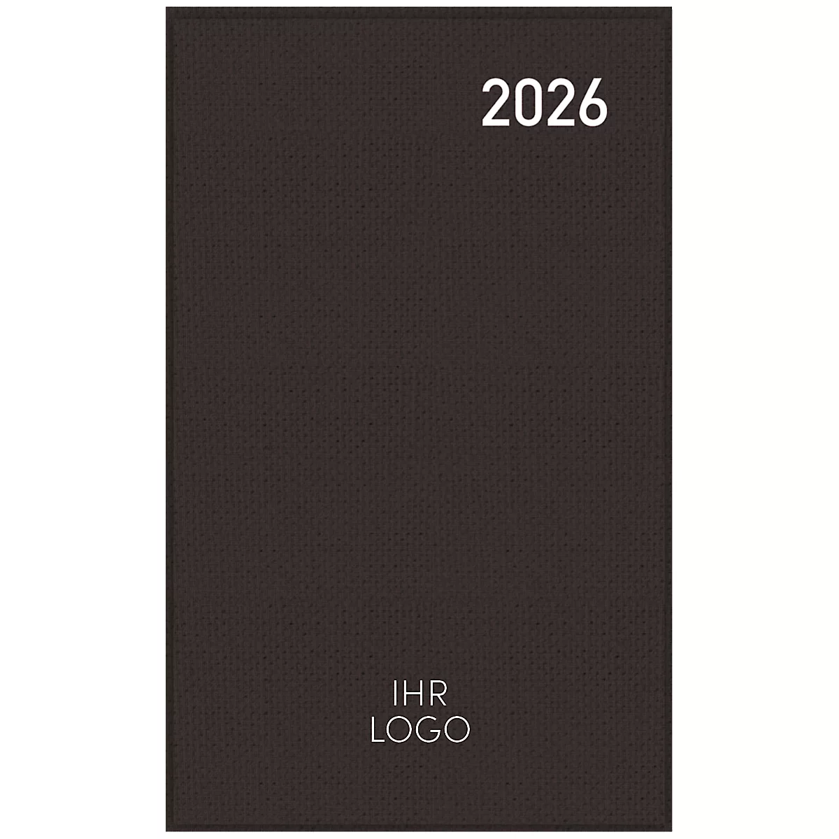 Agenda de poche Korsch Saturn Edition Nature 2026, A6, 30 pages, aperçu mensuel, calendrier pour D/GB/F/I, carnet d'adresses interchangeable, carton, noir