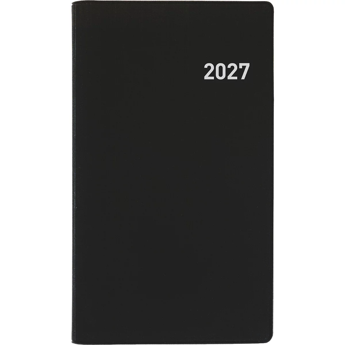 Carnet noir avec l'inscription blanche 2027.