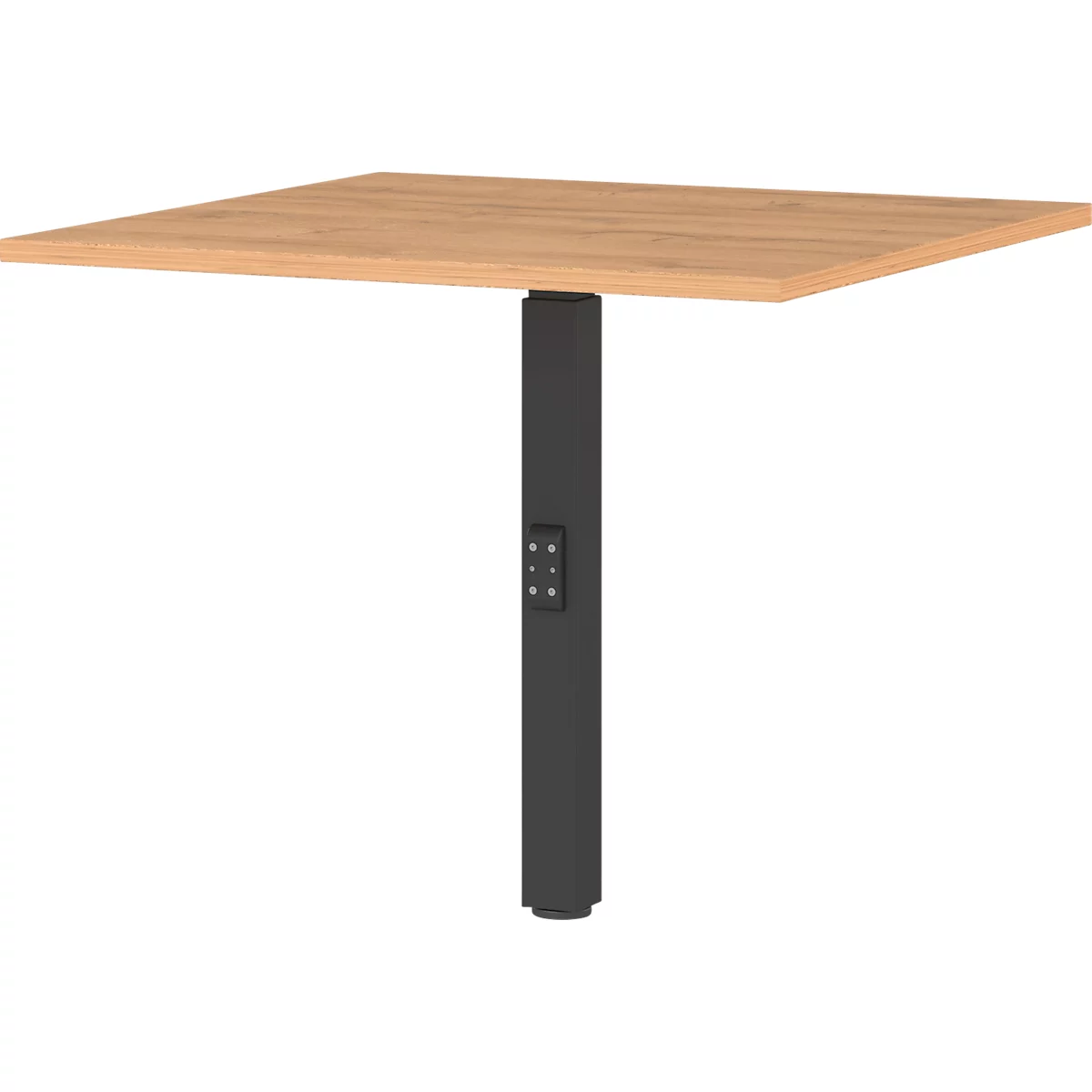 Agenda Home hoekaansluitpaneel, mechanisch in hoogte verstelbaar, B 800 x D 800 x H 680-910 mm, Eiken kleinzoon/zwart