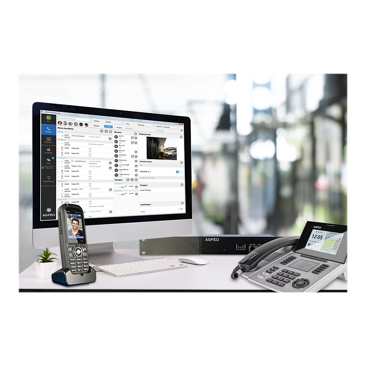 AGFEO DECT 70 IP - Schnurloses Erweiterungshandgerät - mit Bluetooth-Schnittstelle - IP-DECT - Schwarz