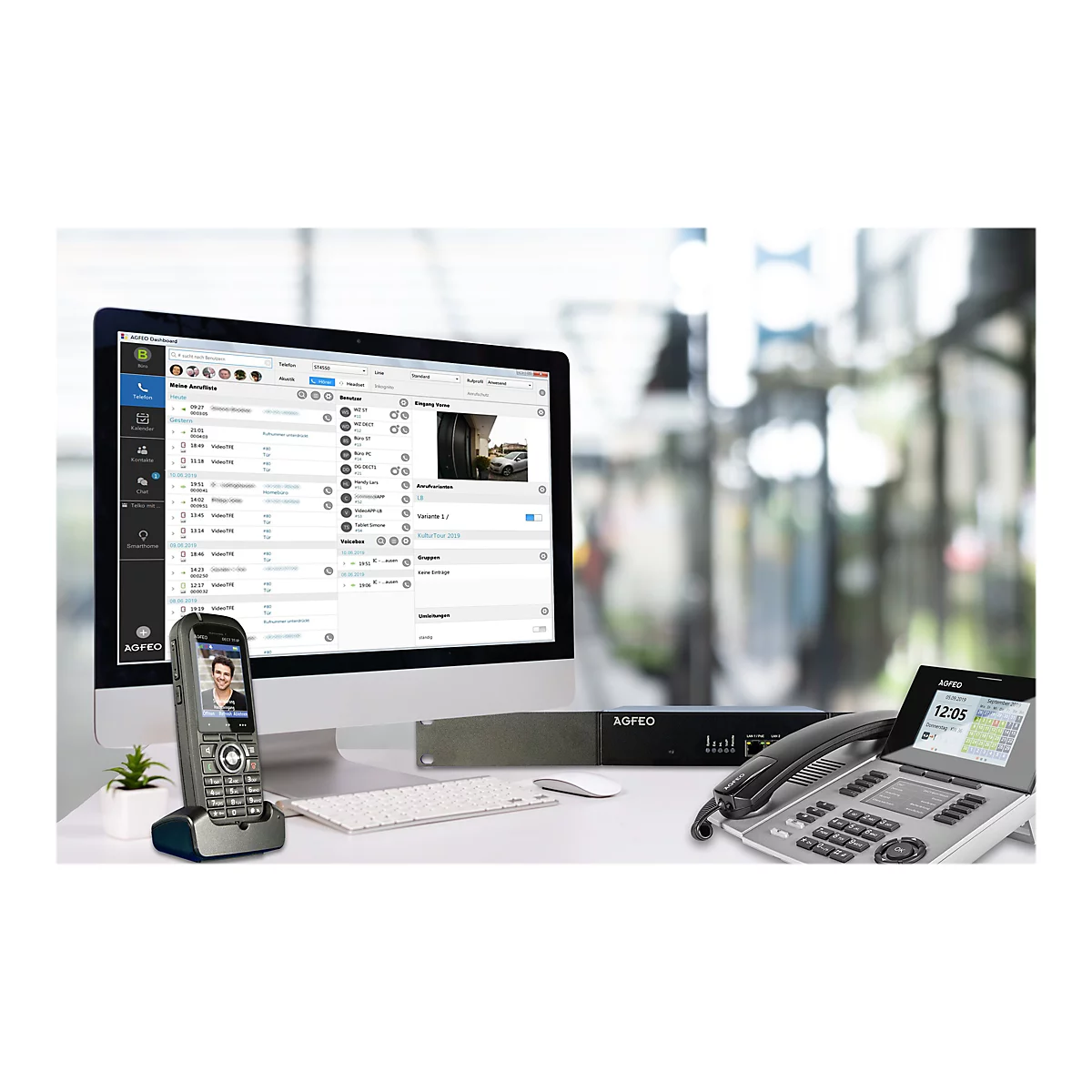 AGFEO DECT 75 IP - Schnurloses Erweiterungshandgerät - mit Bluetooth-Schnittstelle - IP-DECTBluetooth - Schwarz
