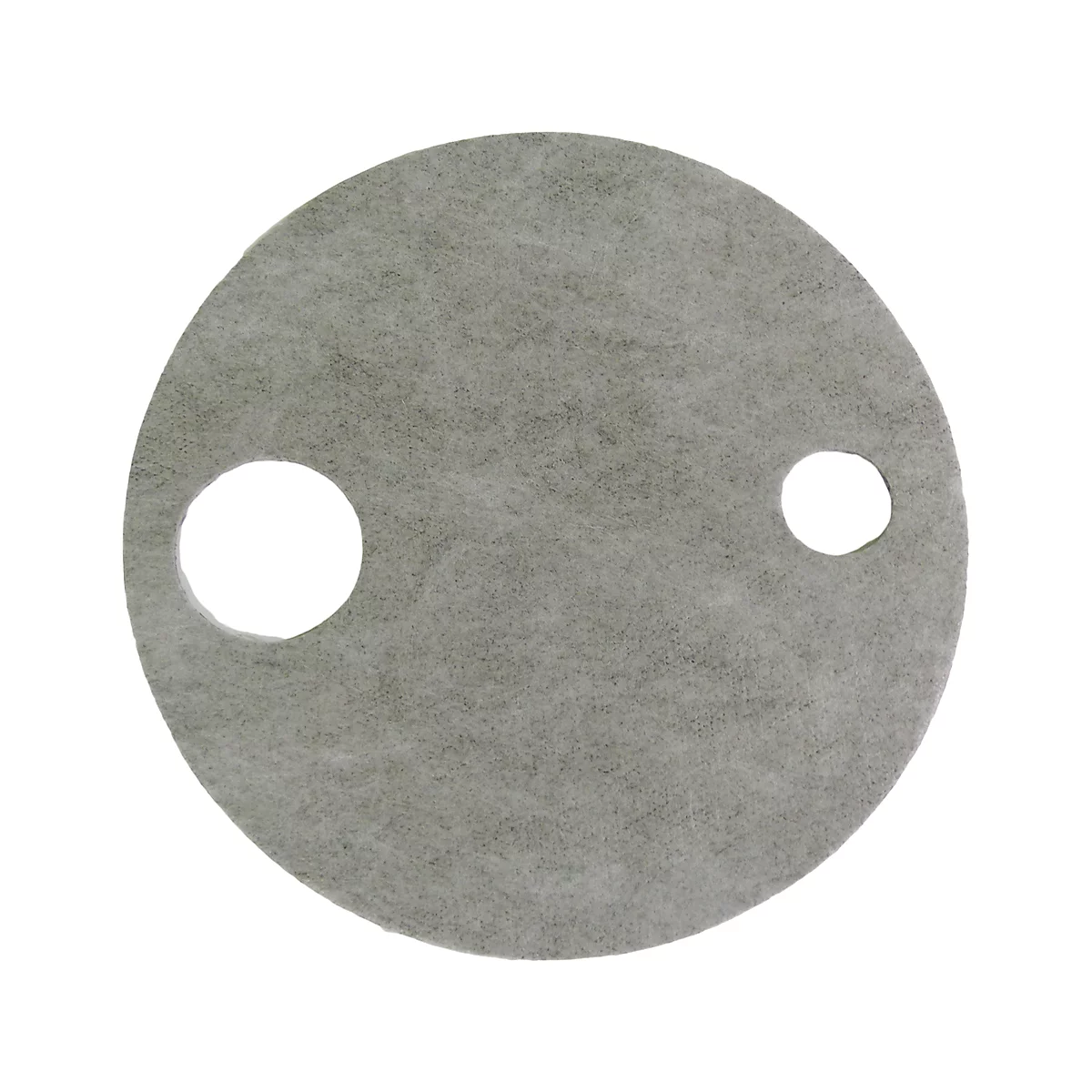 Filtro gris y redondo con dos agujeros.