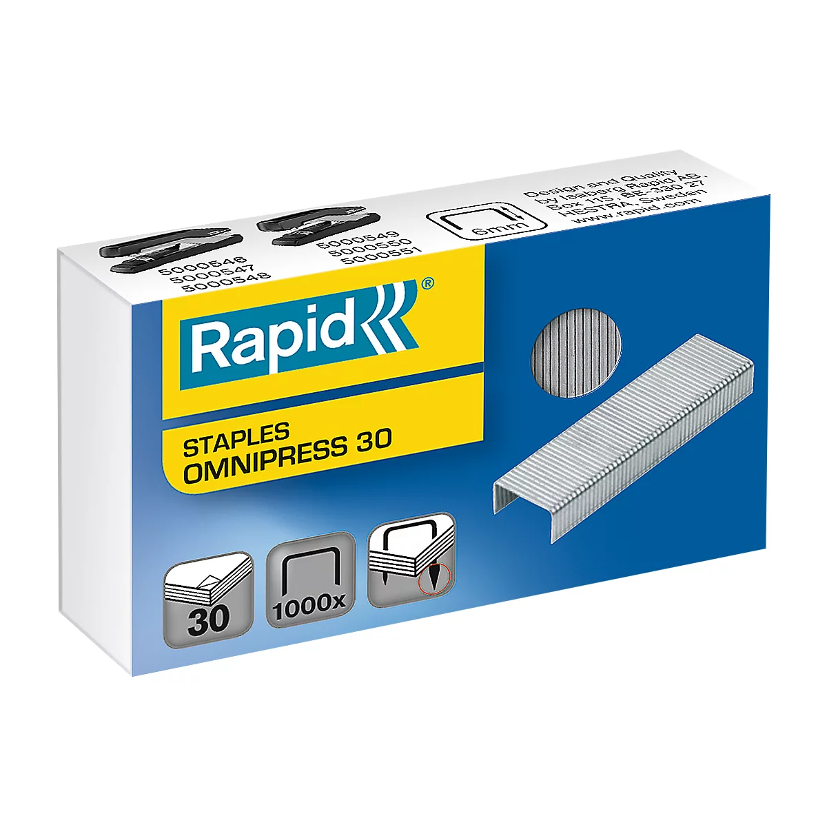 Agrafes 30 Omnipress Rapid, 1000 p.
