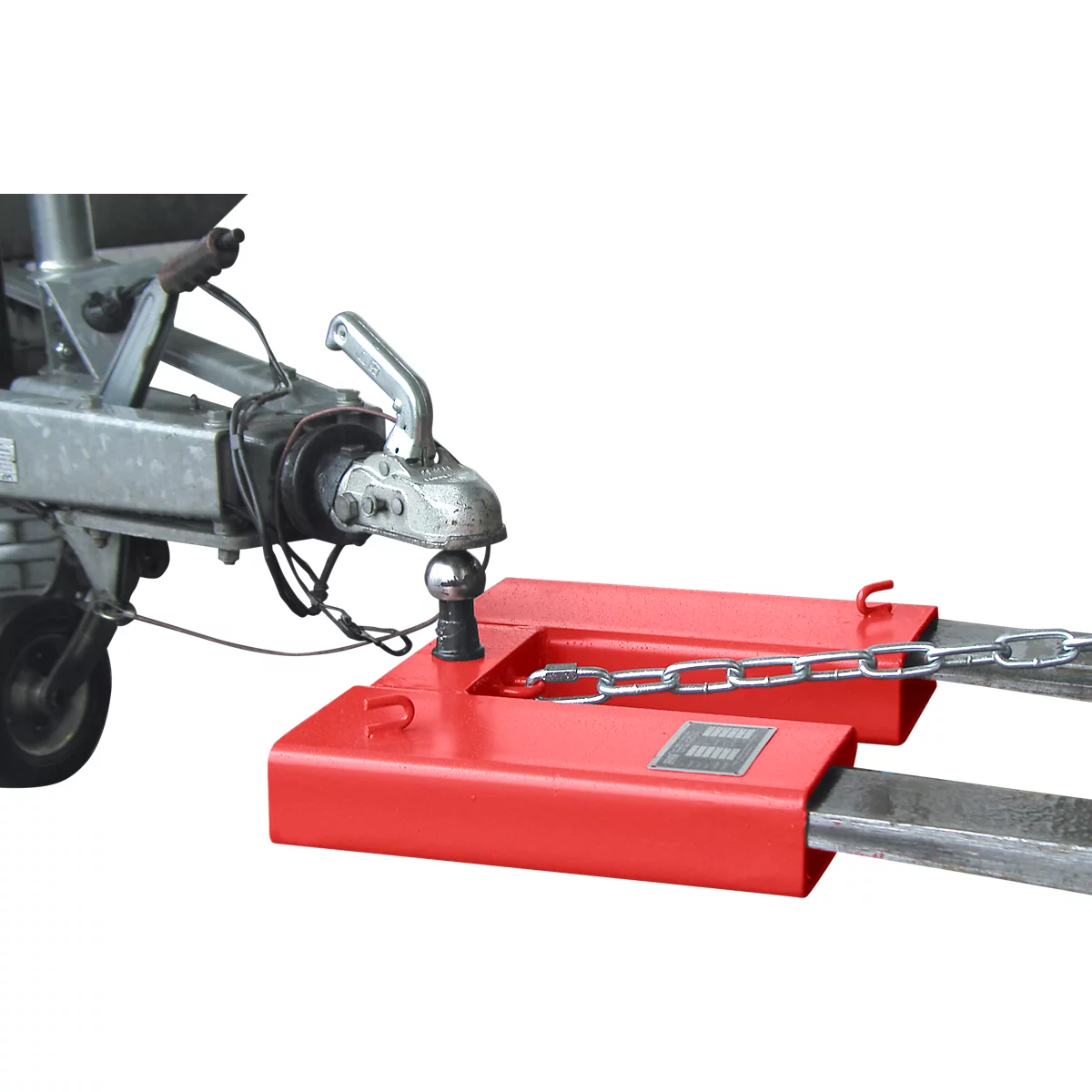 Aide à la manœuvre Bauer RH, avec boule d'attelage, jusqu'à 100 kg, L 405 x l 550 x H 170 mm, peint, rouge feu RAL 3000