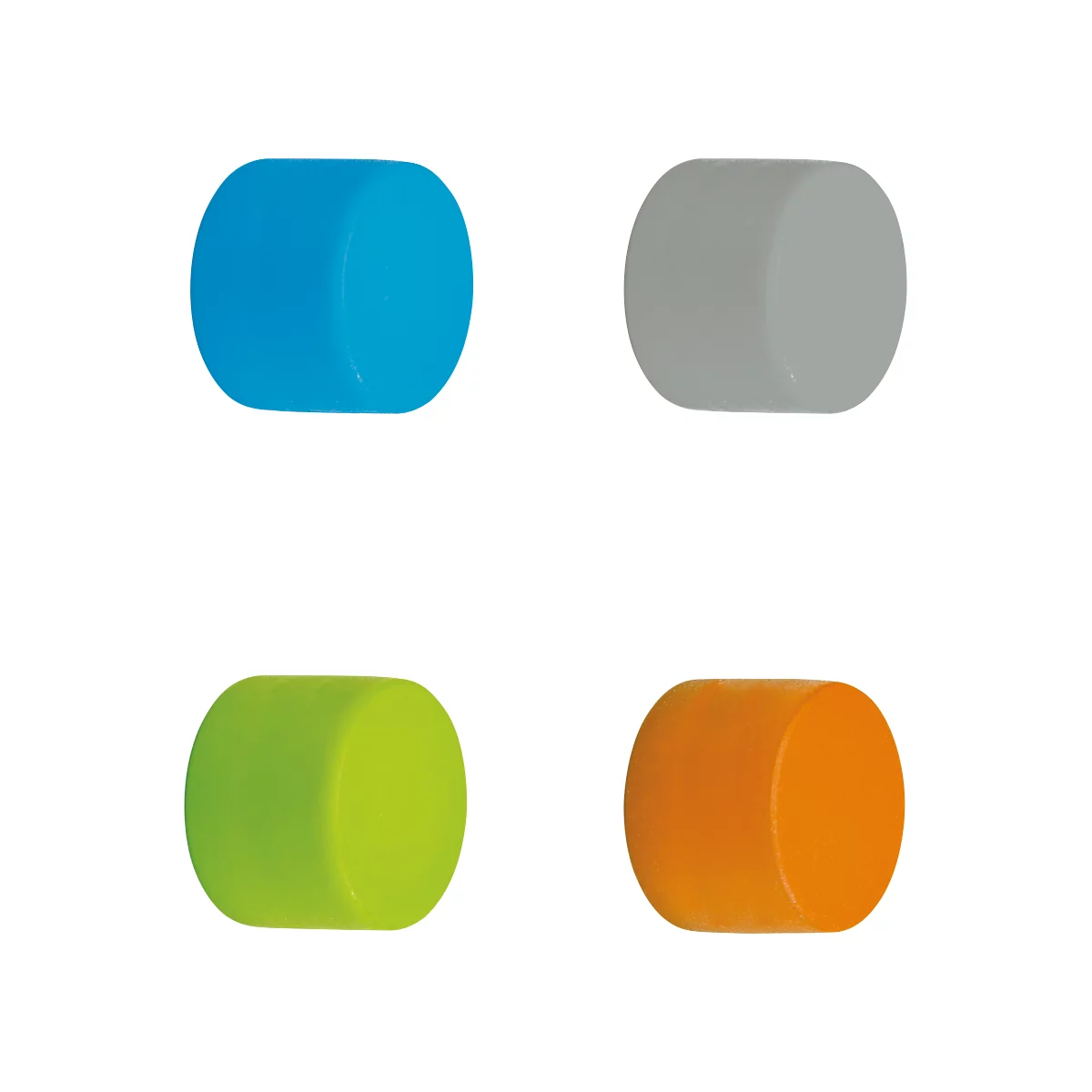Aimant néodyme Maul, 8 pièces, jusqu'à 1,5 kg, enrobage silicone, Ø 12 x P 6 mm, couleurs assorties