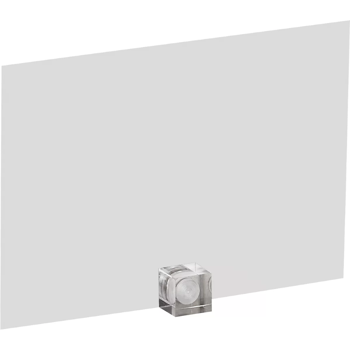 Rectangle gris, légèrement oblique, avec une base carrée transparente.