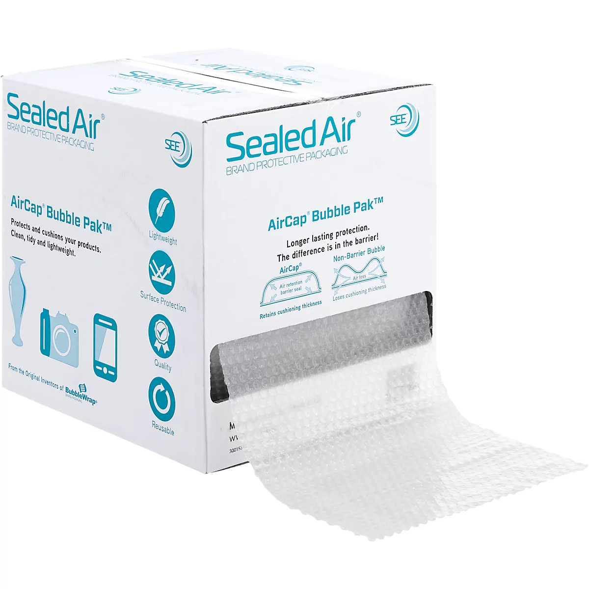 AirCap Luftpolsterfolie in Spenderbox, 300 mm x 50 lfm