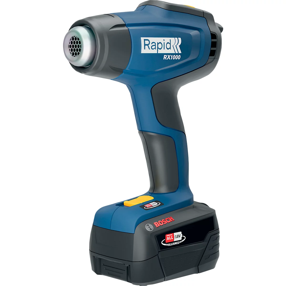 Akku-Heißluftgebläse Rapid RX1000, LCD-Anzeige, Luftmengeneinstellung, bis 550°C, ohne Akku & ohne Ladegerät
