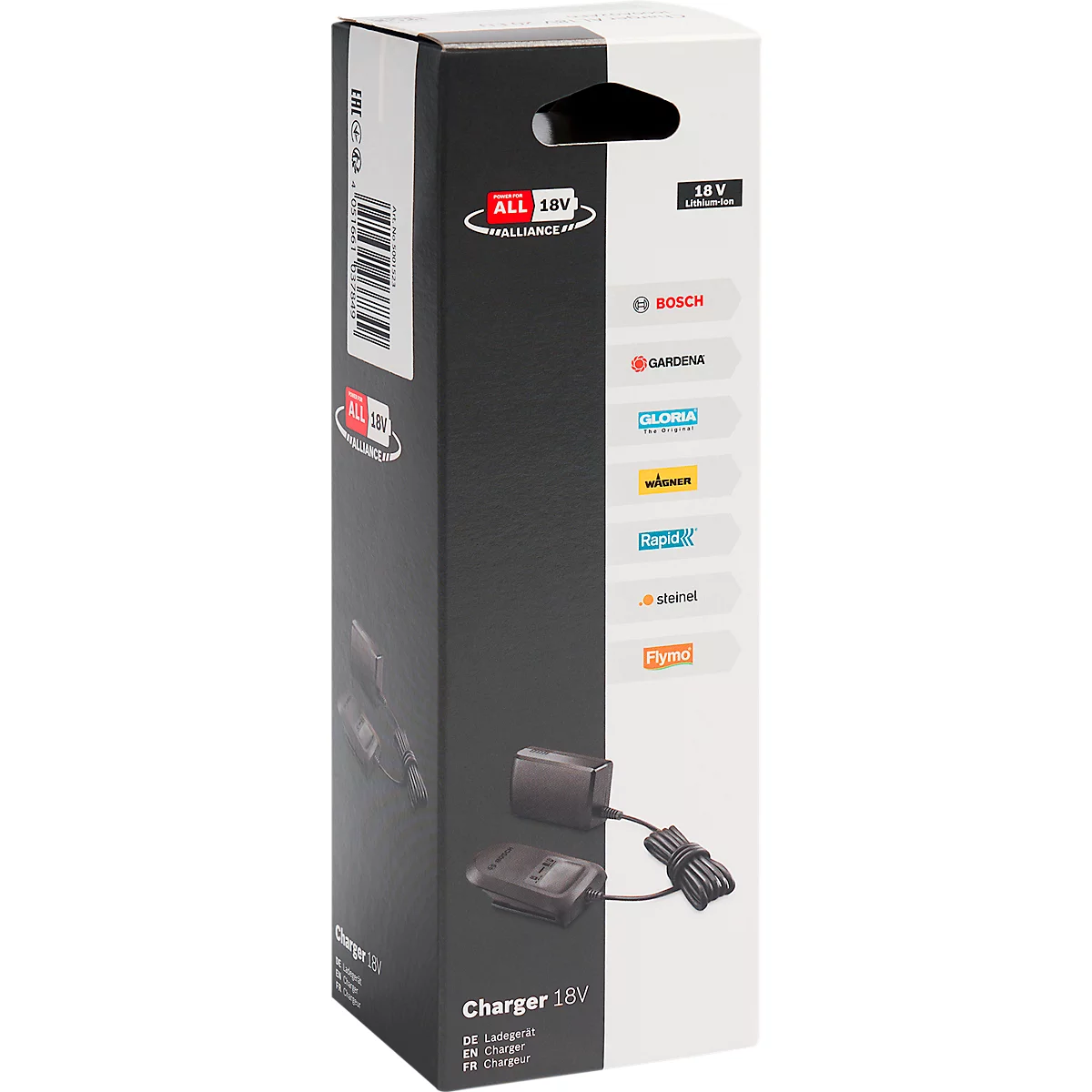 Akku Ladegerät Rapid POWER FOR ALL Alliance P4A 18V-20 EU, für Akkupacks, mit Ladestandanzeige, schwarz