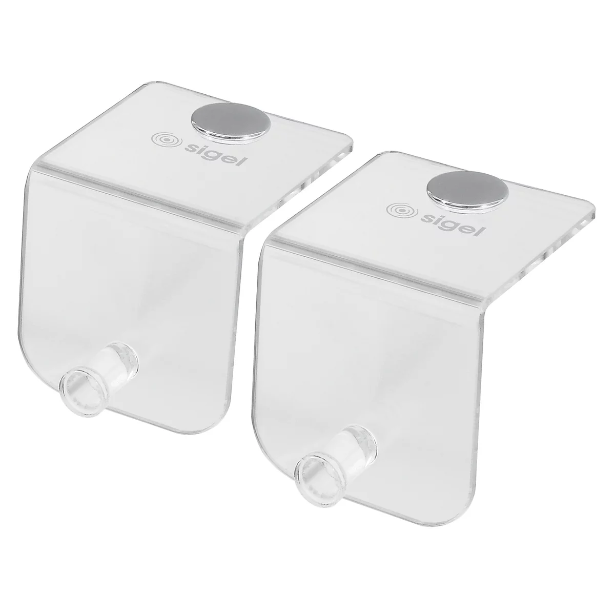 Akoestisch toebehoren flipover haken Sound Balance, acryl, transparant, met magneet, B 60 x D 60 x H 63 mm