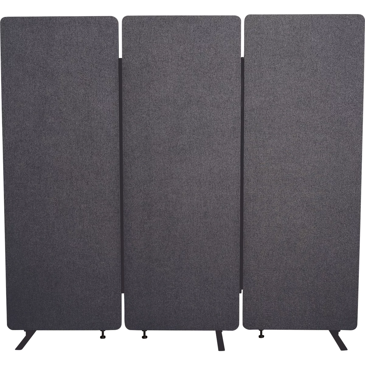 Akoestische scheidingswand Luxor - 3 panelen - Post-Consumer Recyclingmaterialien - B 1830 x D 35 x H 1680 mm - leigrijs