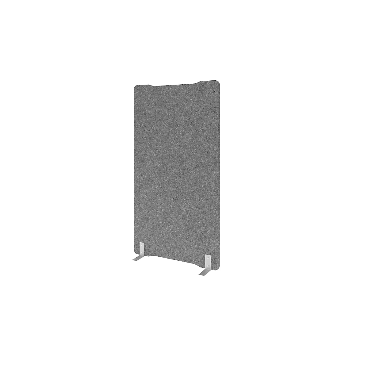 Akoestische scheidingswand, vrijstaand, geluiddemper klasse C, B 1000 x D 25 x H 1800 mm, geluidsisolatievlies, grijs gemoffeld