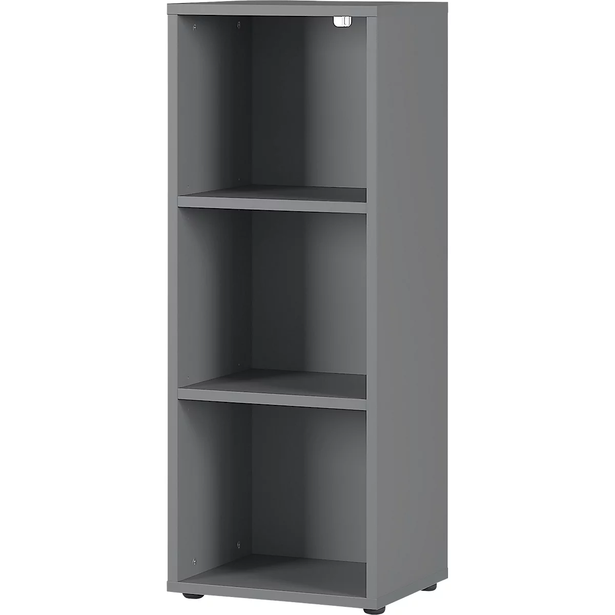 Aktenregal Aalborg, 2 verstellbare Einlegeböden, Möbelgleiter, Spanplatte melaminharzbeschichtet, B 450 x T 400 x H 1200 mm, graphit