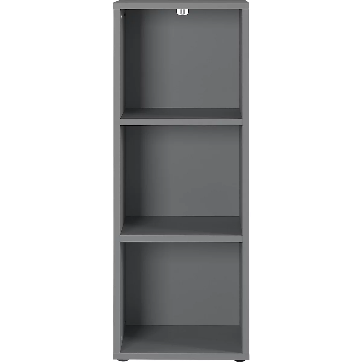 Aktenregal Aalborg, 2 verstellbare Einlegeböden, Möbelgleiter, Spanplatte melaminharzbeschichtet, B 450 x T 400 x H 1200 mm, graphit