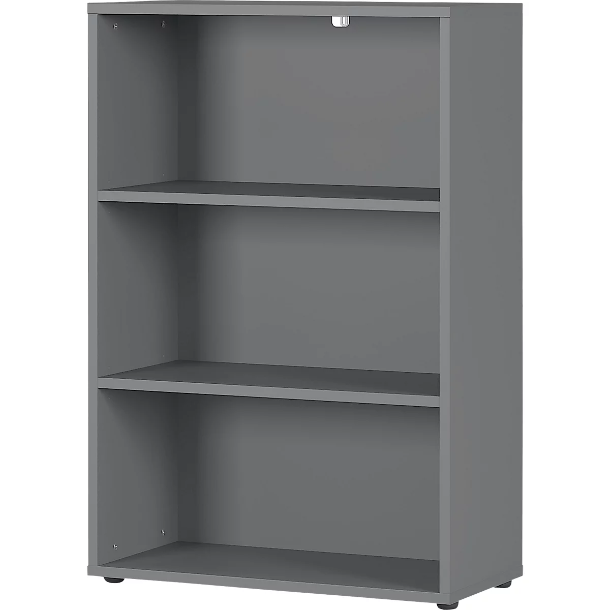 Aktenregal Aalborg, 2 verstellbare Einlegeböden, Möbelgleiter, Spanplatte melaminharzbeschichtet, B 800 x T 400 x H 1200 mm, graphit