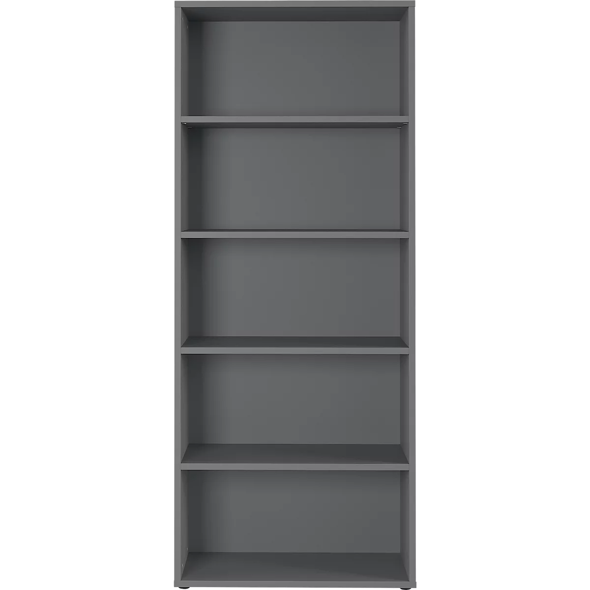 Aktenregal Aalborg, 4 verstellbare Einlegeböden, Traglast bis 22, Möbelgleiter, Spanplatte, melaminharzbeschichtet, B 800 x T 400 x H 1970 mm, graphit