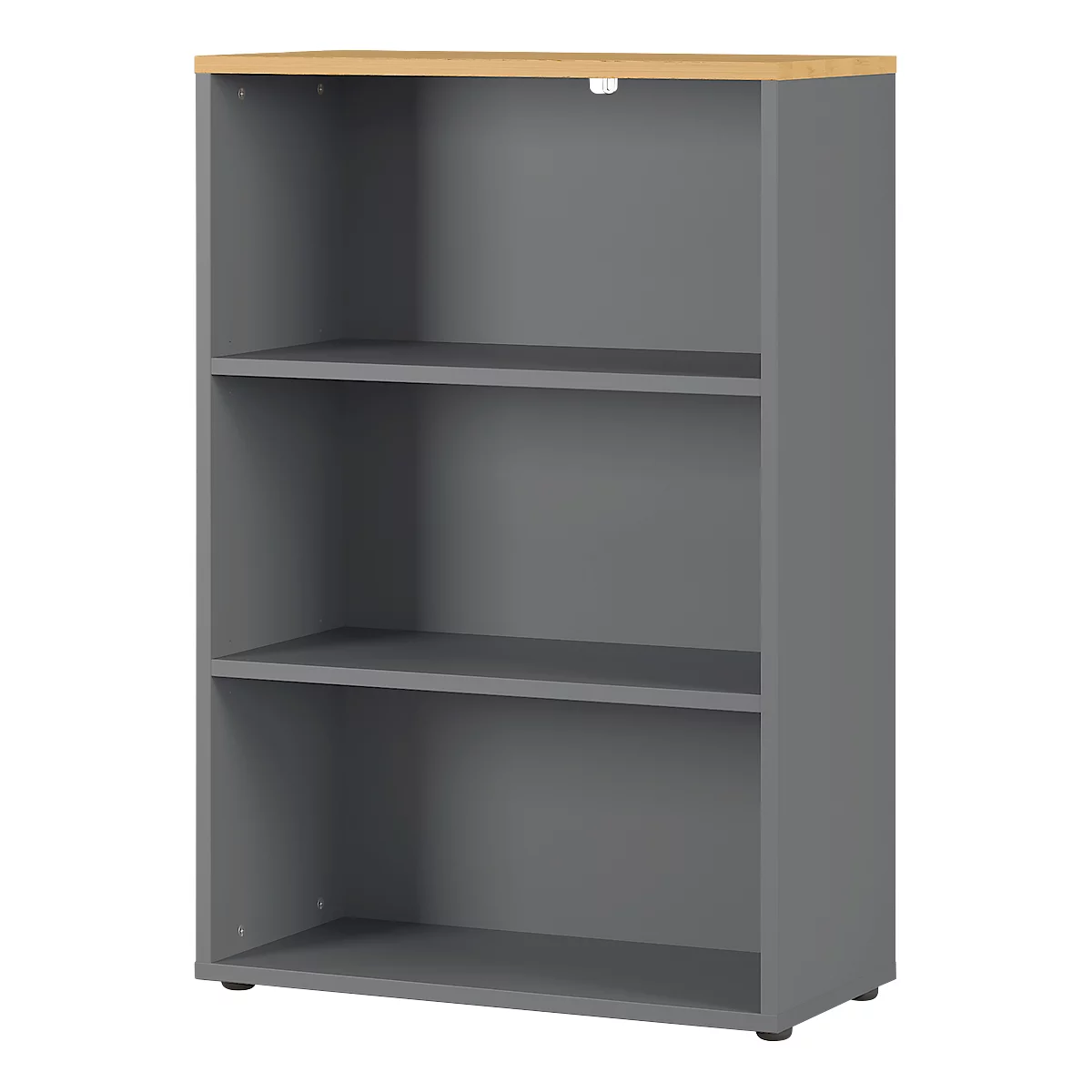 Aktenregal Agenda Home, 3 OH, B 800 x T 400 x H 1200 mm, Graphit/Eiche