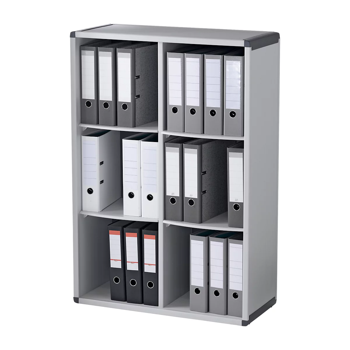 Aktenregal, grau-anthrazit, 6 Fächer, B 790 x T 330 x H 1148