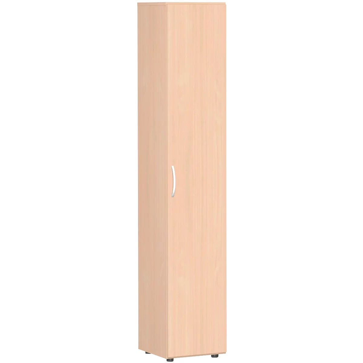 Aktenschrank, 6 Ordnerhöhen, 5 Böden, Tür rechts oder links, B 400 x T 400 x H 2160 mm, Buche