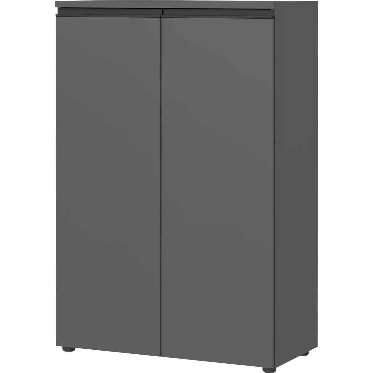 Aktenschrank Aalborg, 2 Türen, 2 Fachböden, Möbelgleiter, melaminharzbeschichtet, B 810 x T 400 x H 1200 mm, graphit