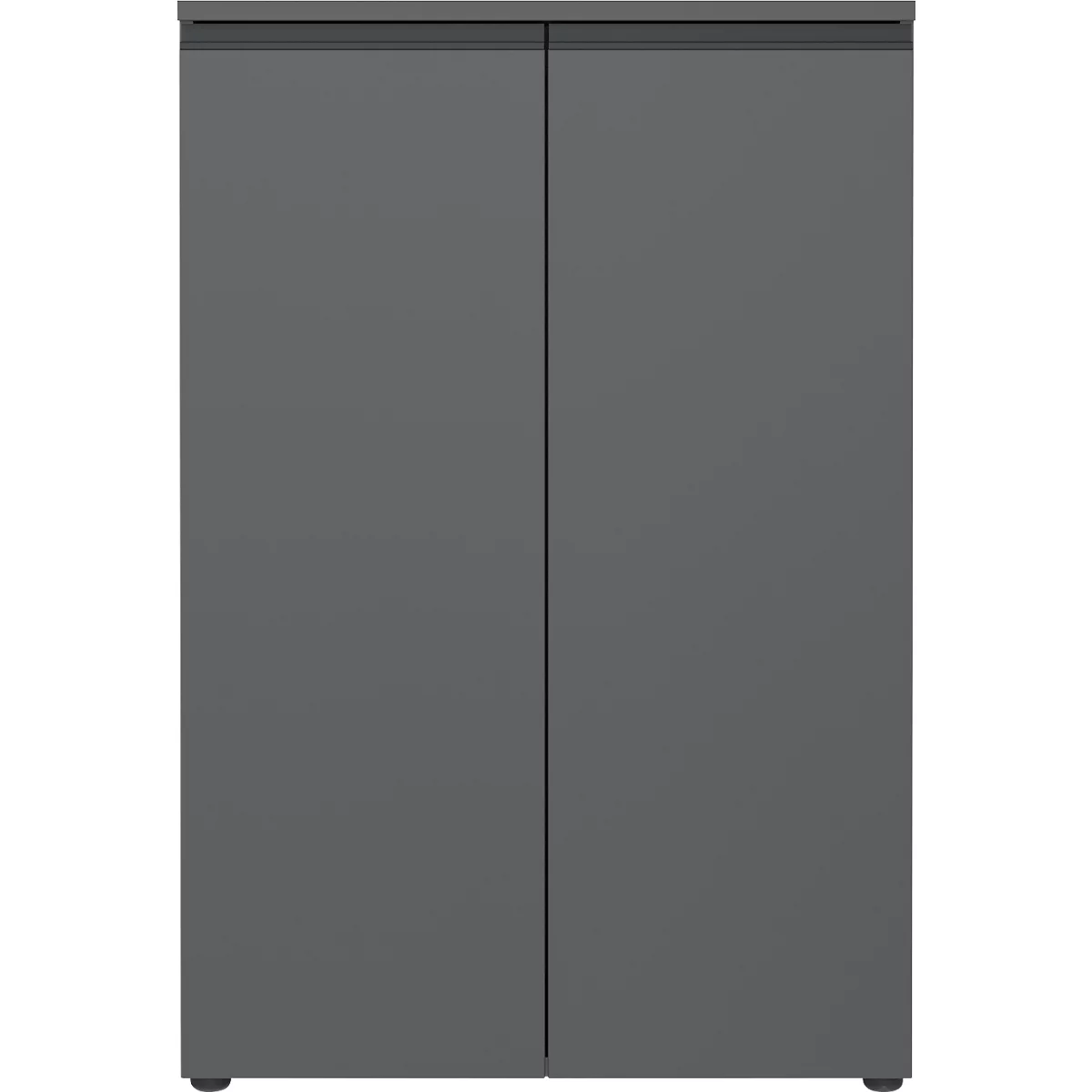 Aktenschrank Aalborg, 2 Türen, 2 Fachböden, Möbelgleiter, melaminharzbeschichtet, B 810 x T 400 x H 1200 mm, graphit